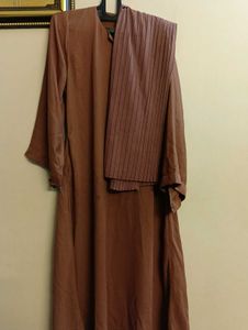 Pink Colour Abaya With Scarf 💗