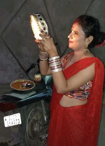 Red Net Saree Without Blouse Just Used Once