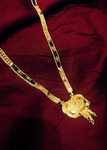 1 Gram Golden Mangalsutra Necklace With Earrings