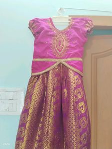 Girl Semi Silk Skirt N Blouse