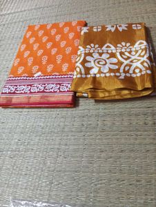 Combo Pack Of 2 Cotton saree Without Blouse