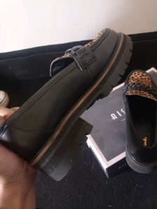 Leapord Print Blend Platform Loafers