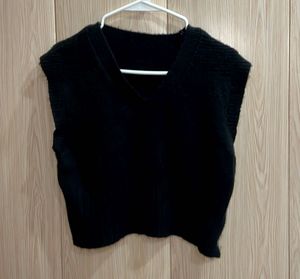 Black Knit Sweater Vest
