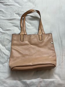 Blush Pink Faux Leather Tote Bag with Strap