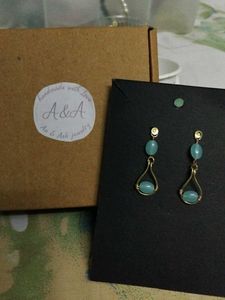 Aqua Stone Drop Earrings