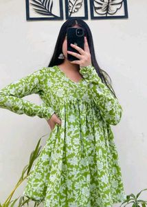 Green Floral Print Kurti