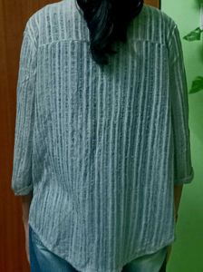 korean grey sheer shrug