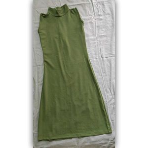 Olive Green Mock Neck Dress