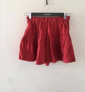 Red Tiered Mini Skirt