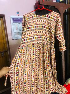 Printed Maternity Kurti with Ties