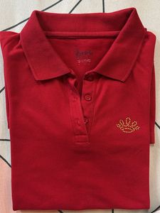 Red Stretch Girls&#39; Polo Shirt