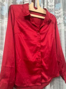 Red Satin Blouse