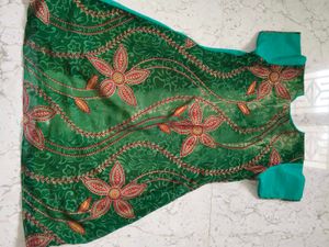 Green Floral Patchwork Dress