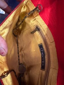 Red &amp; Gold Embellished Clutch