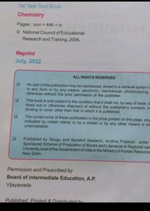 Intermediate 1st Yr Chemistry &amp; Physics Books(AP)