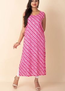 Striped Sleeveless Kurti