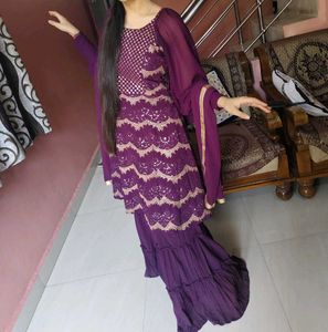 3 Pieces Purple Garara Set