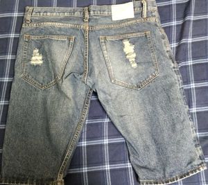 Distressed Denim Shorts