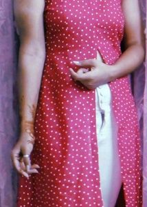 Pink Polka Dot Sleeveless Kurti