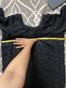 Sequins Kurta Set With Muslin Pants