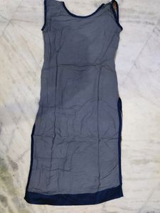 A Grey Sleeveless Kurti