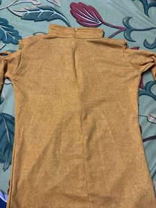 Gold Strappy Cutout Top