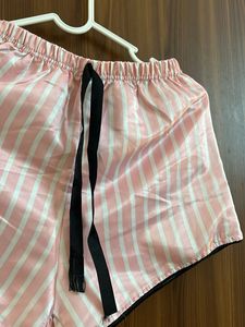 Striped Satin Sleep Shorts