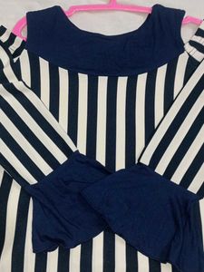 Striped Cold Shoulder Top