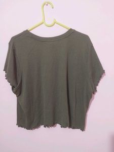 Olive Green Cropped Tee