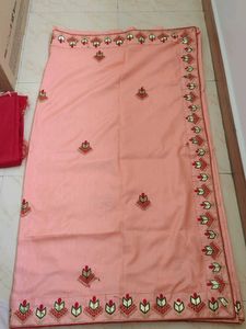 Elegant Embroidered Saree Dola Silk