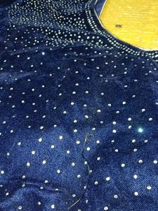 Elegant Navy Blue Velvet Blouse