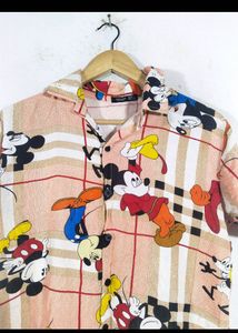 Mango Mickey Print Shirt