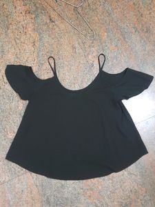 Cold Shoulder Black Top