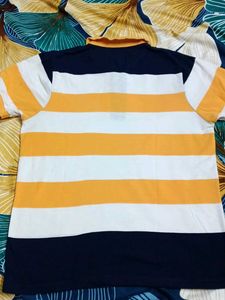L Size Yellow White,Dark Blue Nack T Shirt