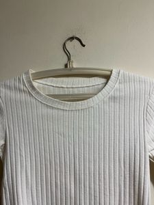 Off White Ribbed Top