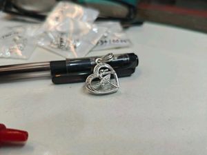 Real Silver Heart &amp; Butterfly Pendant