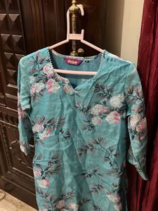 Sea Blue Kurti Set