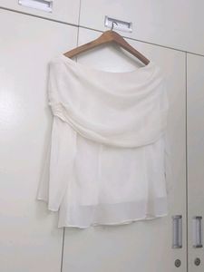 Ruffle Shoulder Blouse Top