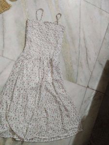 Floral Print Ruffle Frock With Shirt
