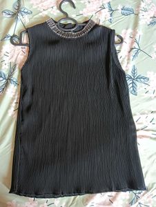 Pleated Black Top