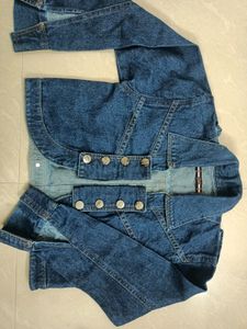 Blue Denim Crop Jacket