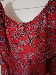 Red Floral Off-Shoulder Top