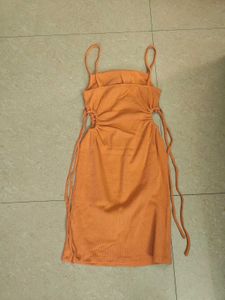 ZARA Orange Tie Strap Dress