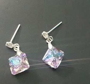 Dainty Lavender Crystal Drops 925 silver