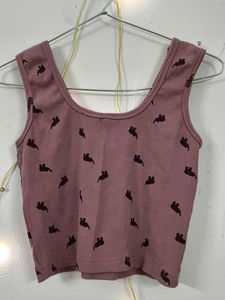 Cute Mauve Cropped Tank Top