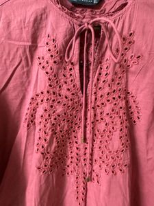 Zara Schiffli Cotton Top