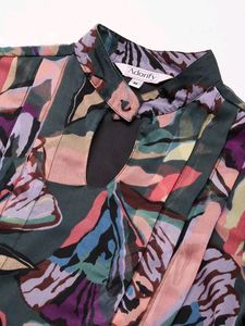 Chiffon Pleated Floral Pink Top