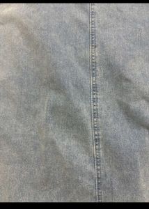 Denim Maxi Skirt with Slit