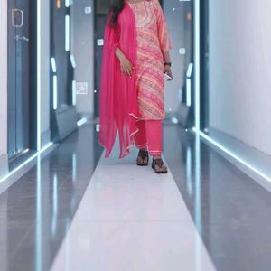 Pink Embroidered Kurta Set