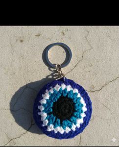 Evil Eye Crochet Keychain